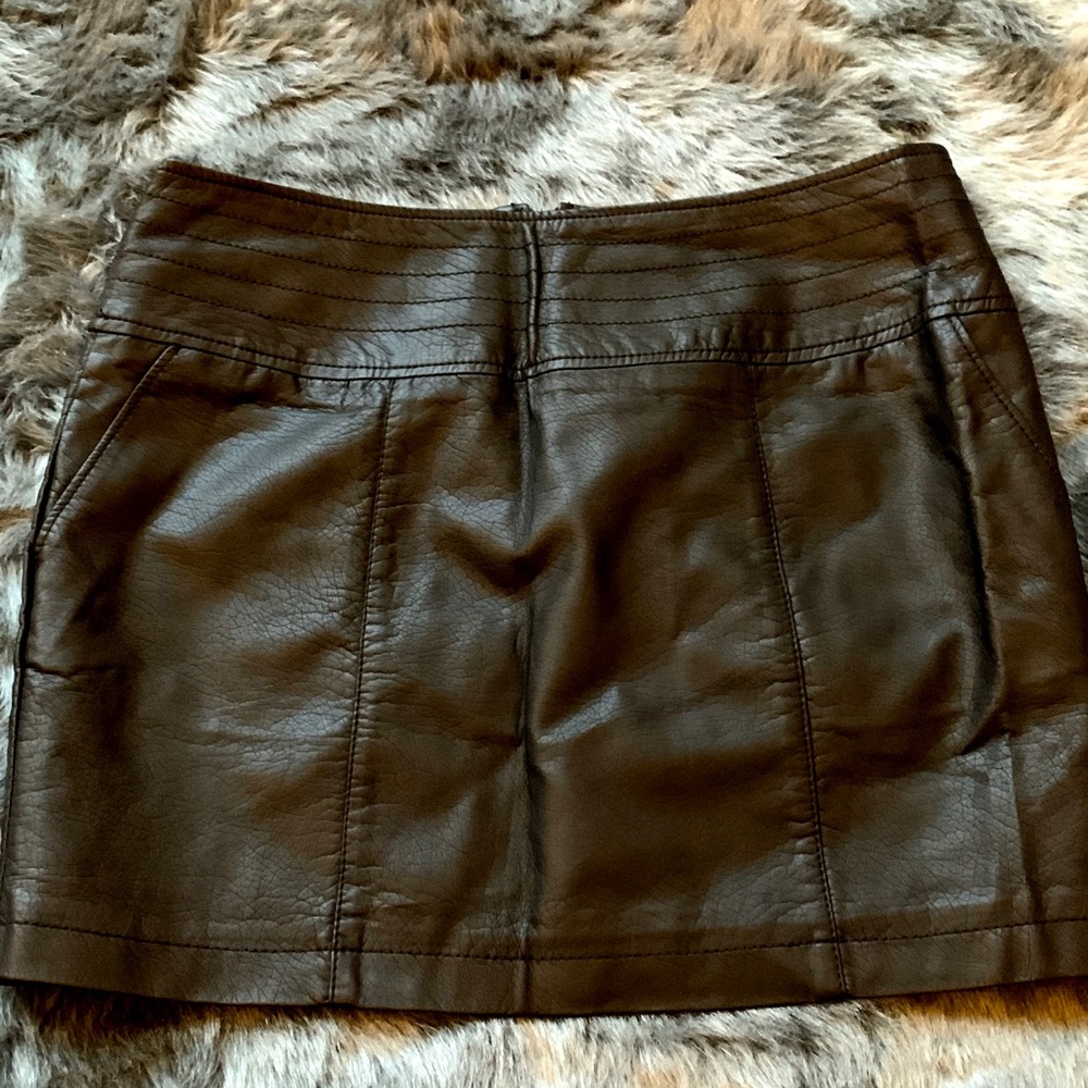 Lane Crawford | Black Vegan Leather Mini Skirt